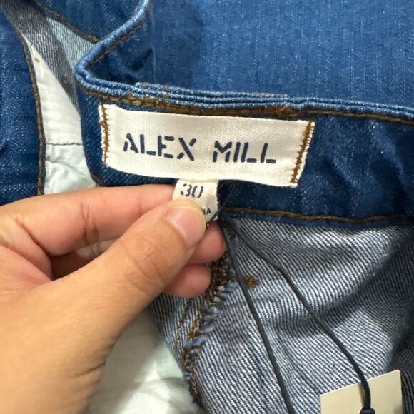 NWT Alex Mill Womens 30 Blue Houston Pants Mom Jeans Indigo Denim Solid Basic - Picture 6 of 11